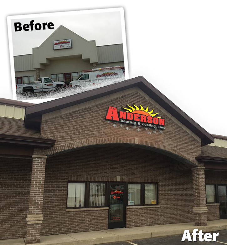 J.L. Anderson Heating & Cooling gets sign that really STANDS OUT!